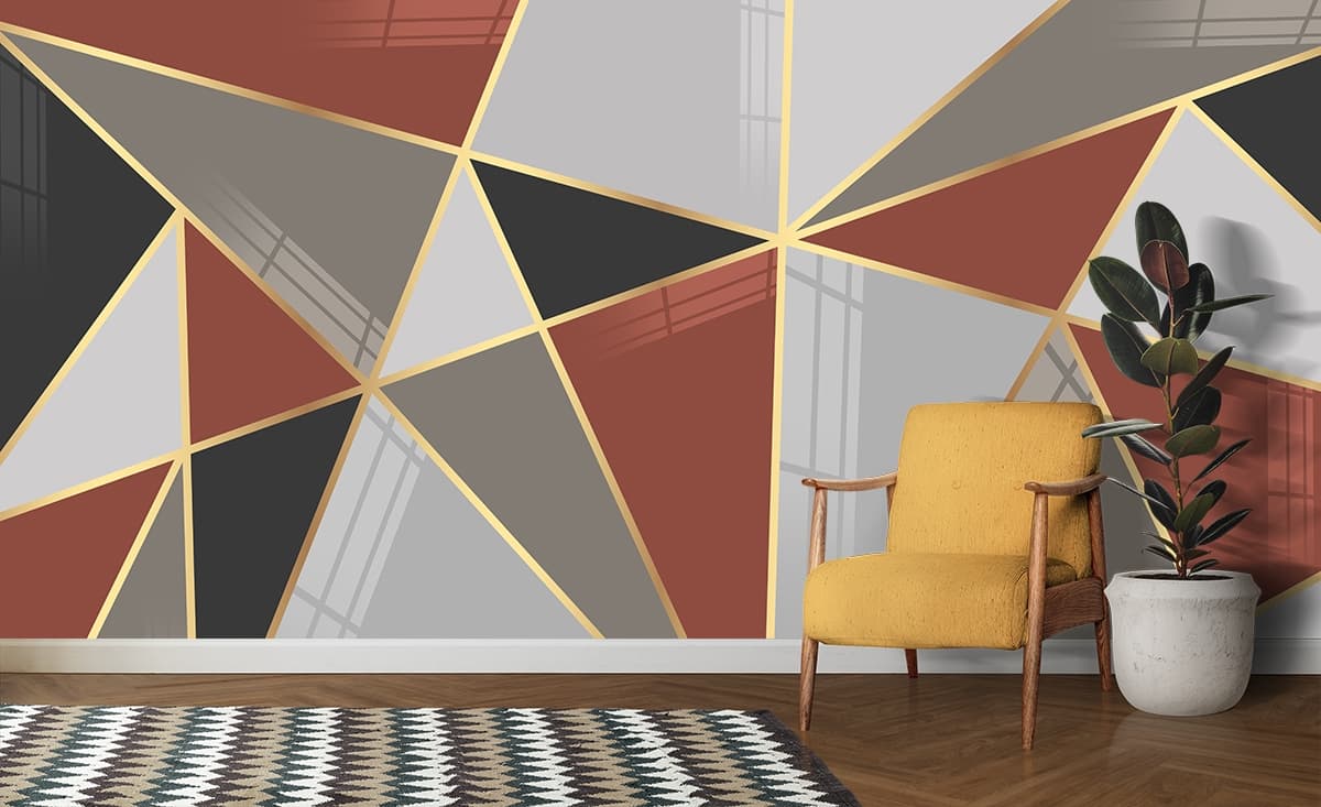 A close up of a pattern shown in a room