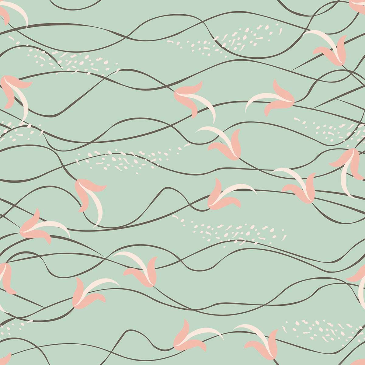 Luxury Abstract Green Wave Pattern Wallpaper pattern detail