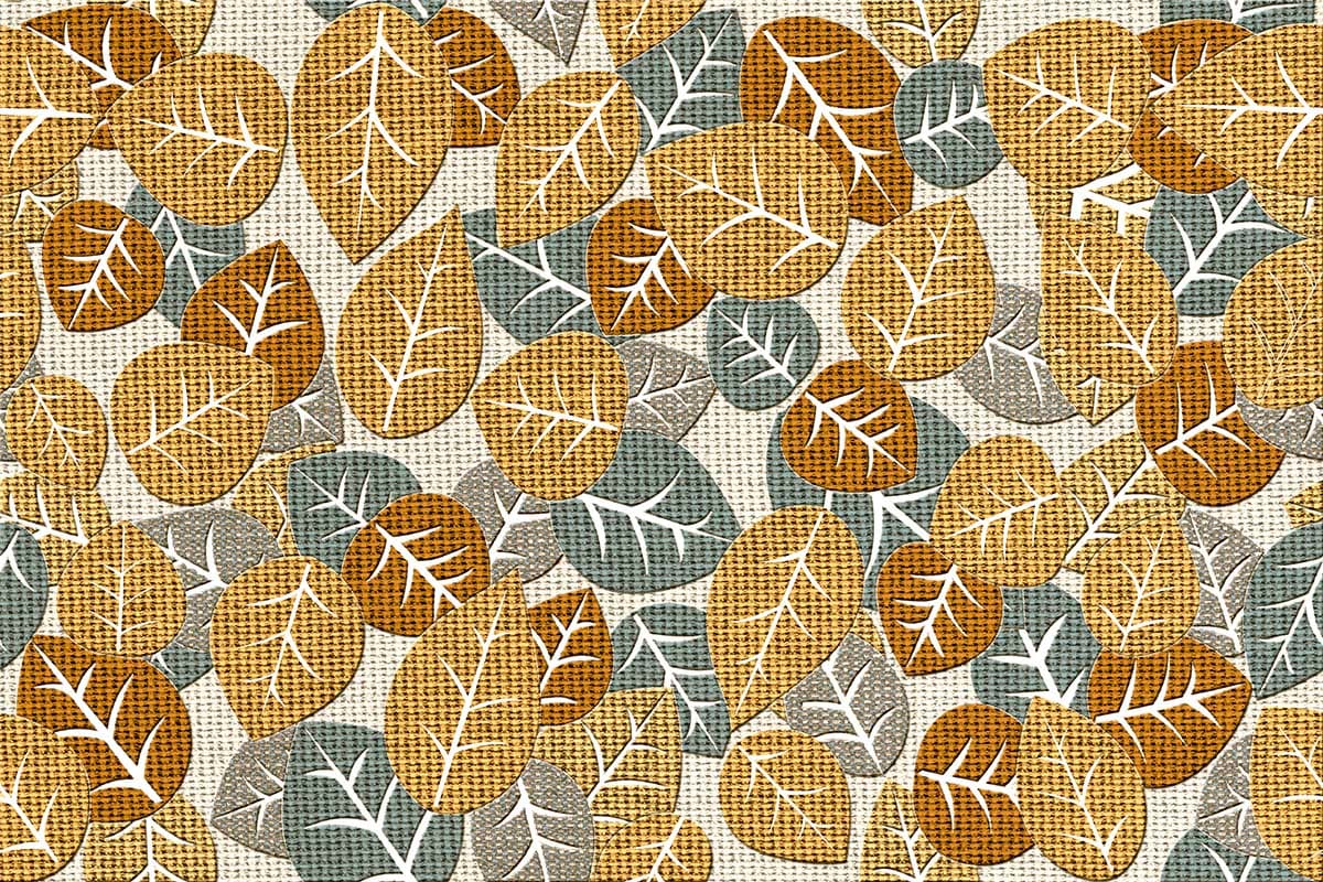 A pattern of leaves on a fabric surface pattern detail