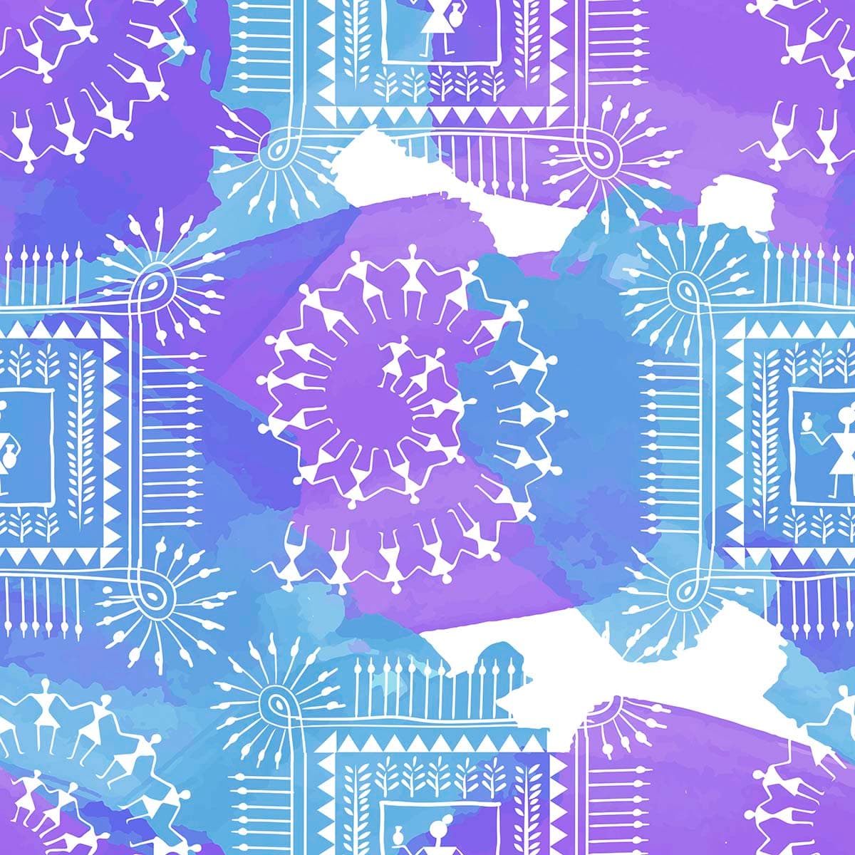 Elegant Paint Stroke White Blue Wallpaper Design pattern detail