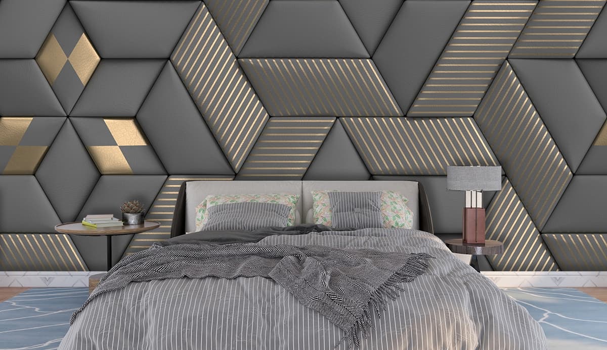 Hexagon Wall Paper for Walls shown in a room