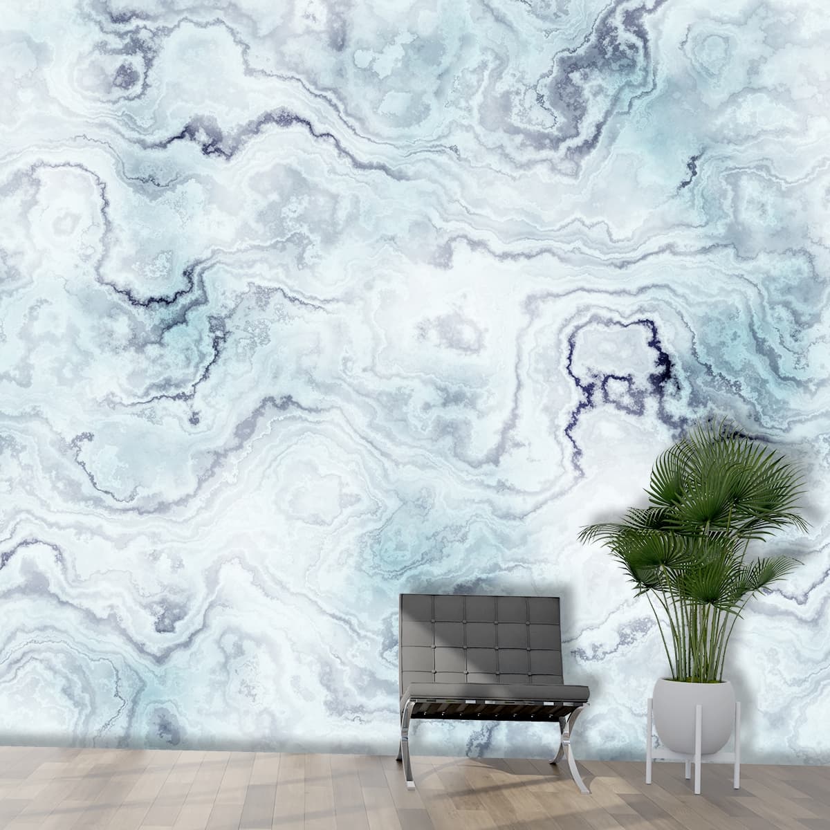 Molten Marble Texture Wallpaper shown in a room