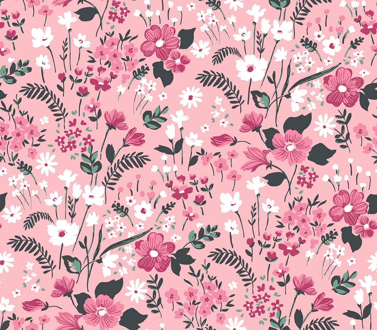 A pattern of flowers on a pink background pattern detail