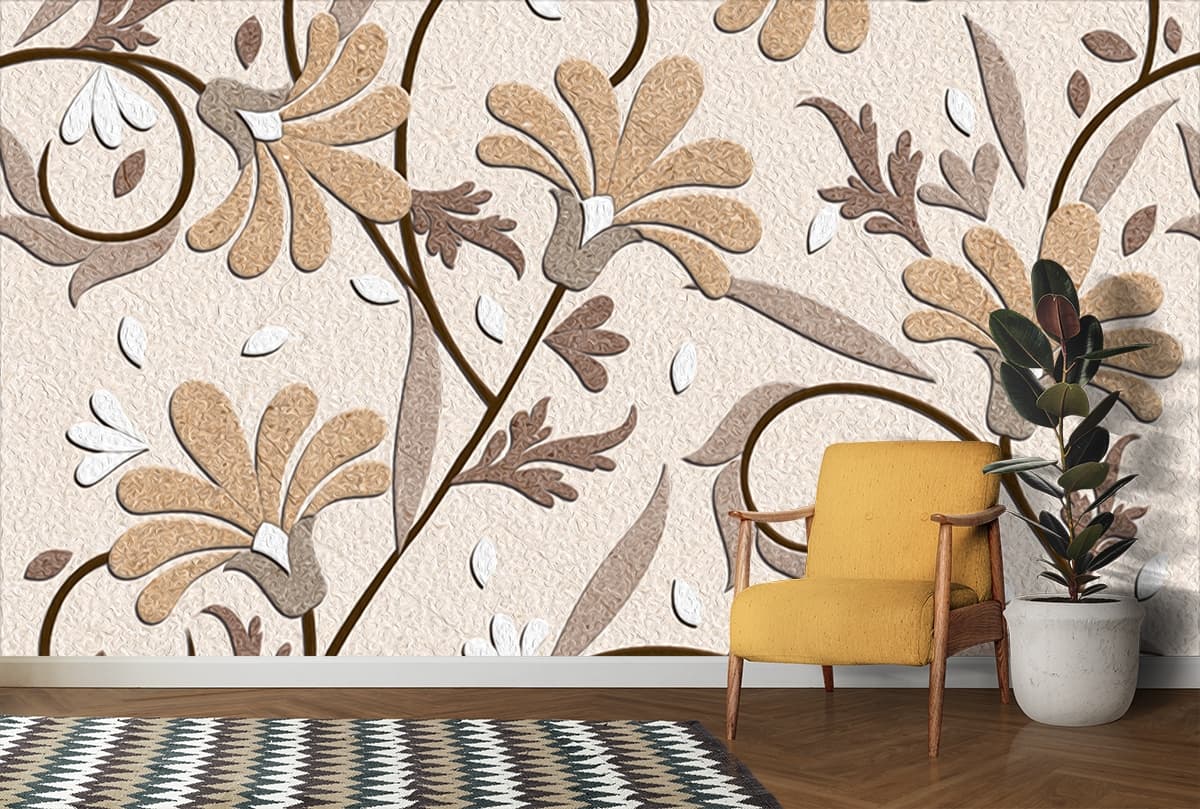 Minimal Wall Texture Close-Up Pattern wallpaper shown in a room