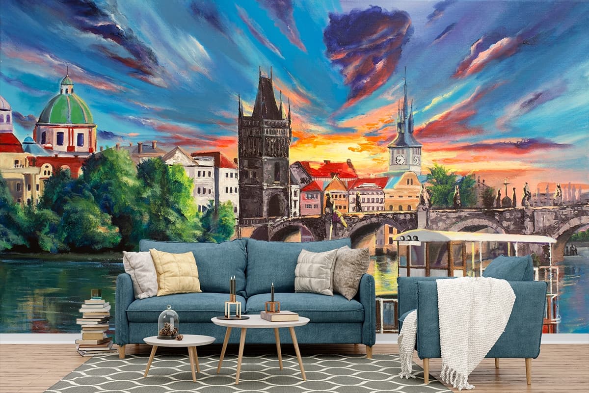 Painting LuxeLife Living Room Wall Art Wallpaper shown in a room