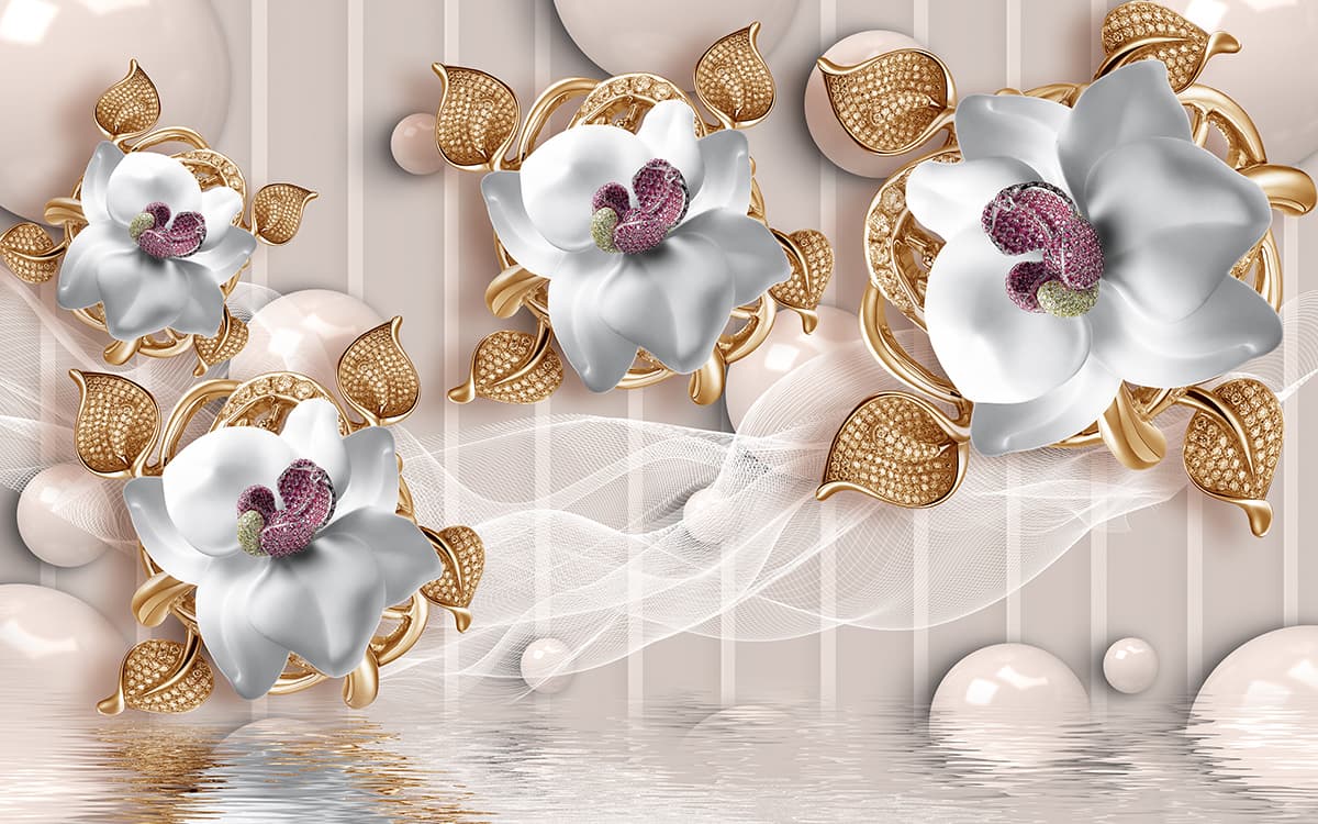 Bright Flower Wallpaper for Walls pattern detail