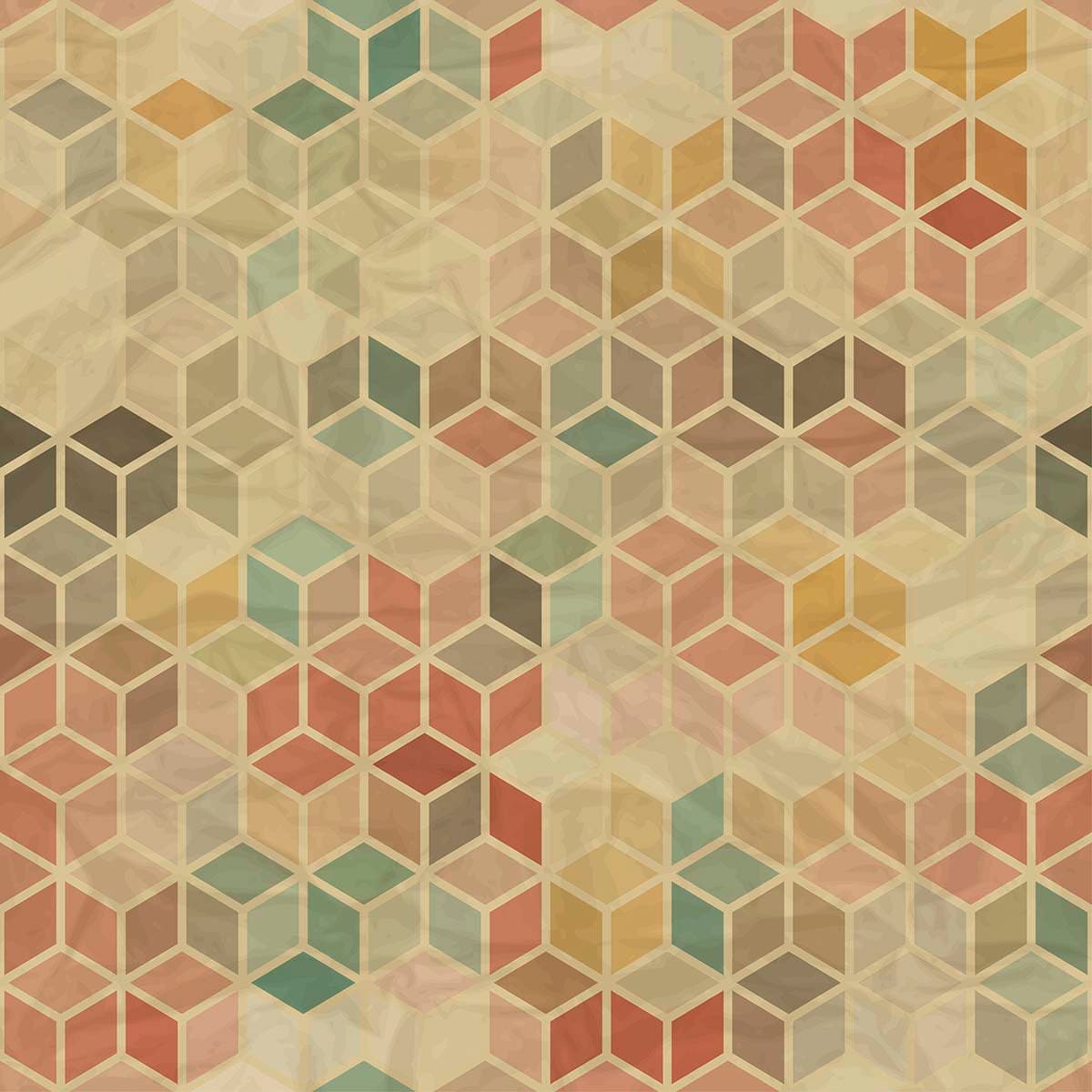 Seamless Colorful Cubes Wallpaper for Wall pattern detail