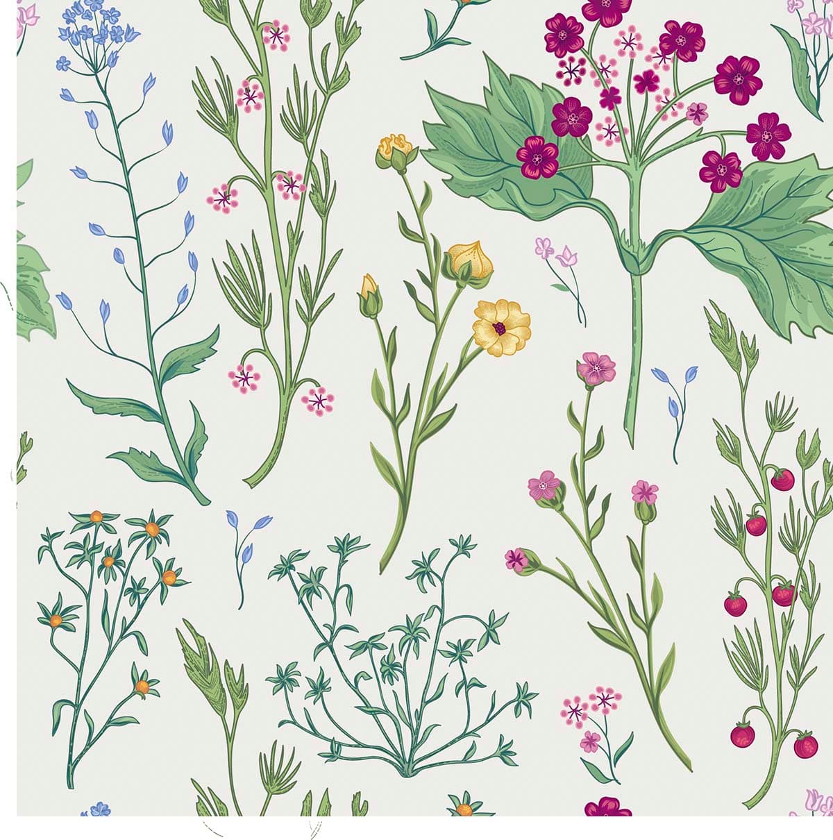 An Enchanted Bloom Ballad Wallpaper pattern detail