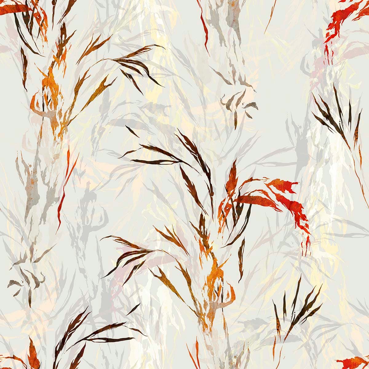 Floral and Leaf Pattern Botanical Wall Mural Wallpaper pattern detail
