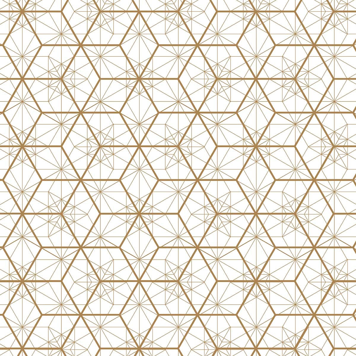 White Hexagons and Squares Wallpaper for Drawing Room pattern detail