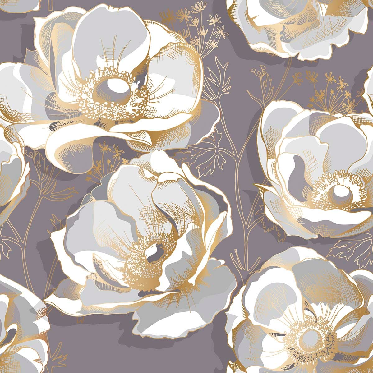 A pattern of white flowers pattern detail