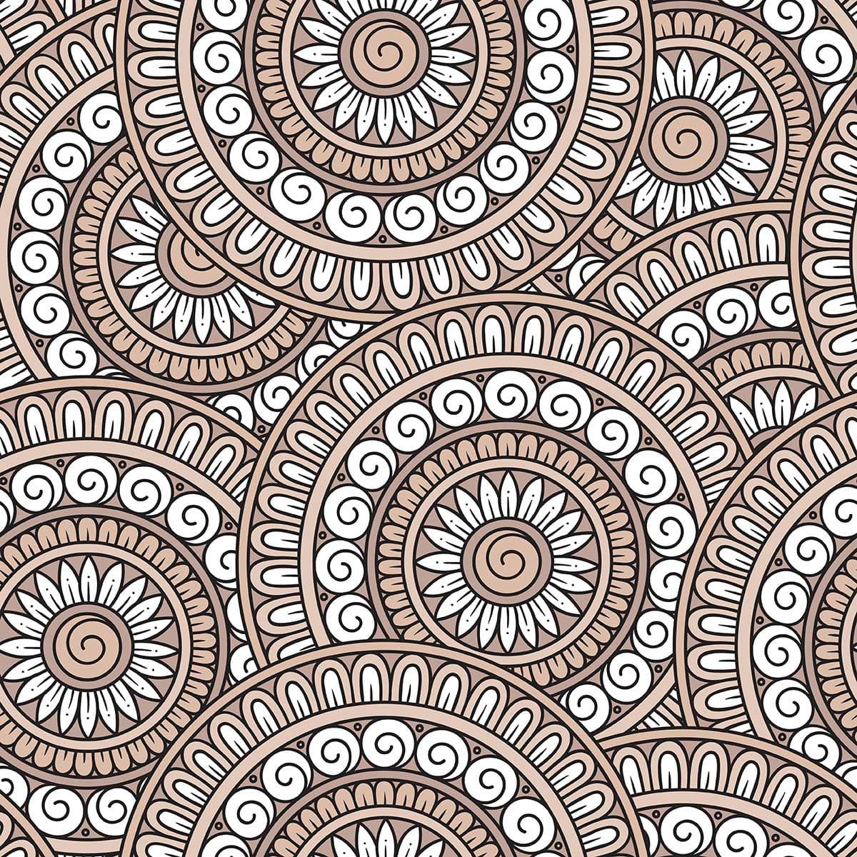A pattern of circles and lines with Selimiye Mosque in the background pattern detail