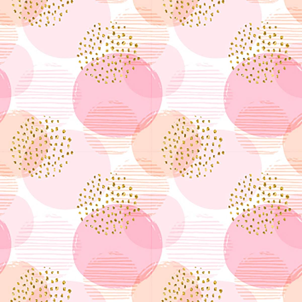Trendy Pink Orange Abstract Circles and Stripes Wallpaper pattern detail