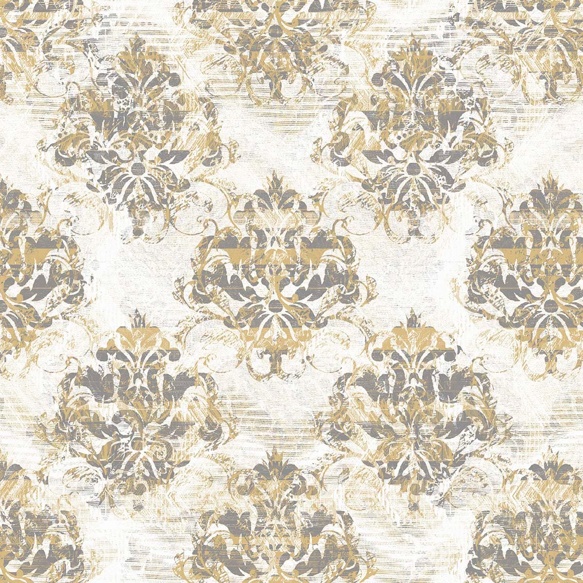 Premium Gold and Grey Flower Pattern Wallpaper pattern detail