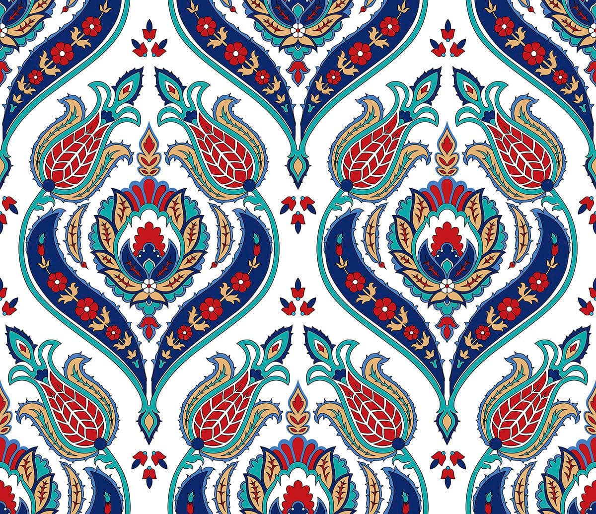 A colorful pattern on a white background pattern detail
