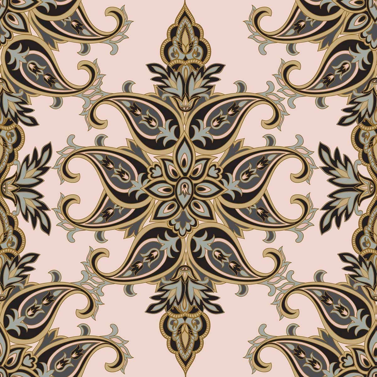 Traditional Paisley Design Pattern Wallpaper for Elegant Home Interiors pattern detail