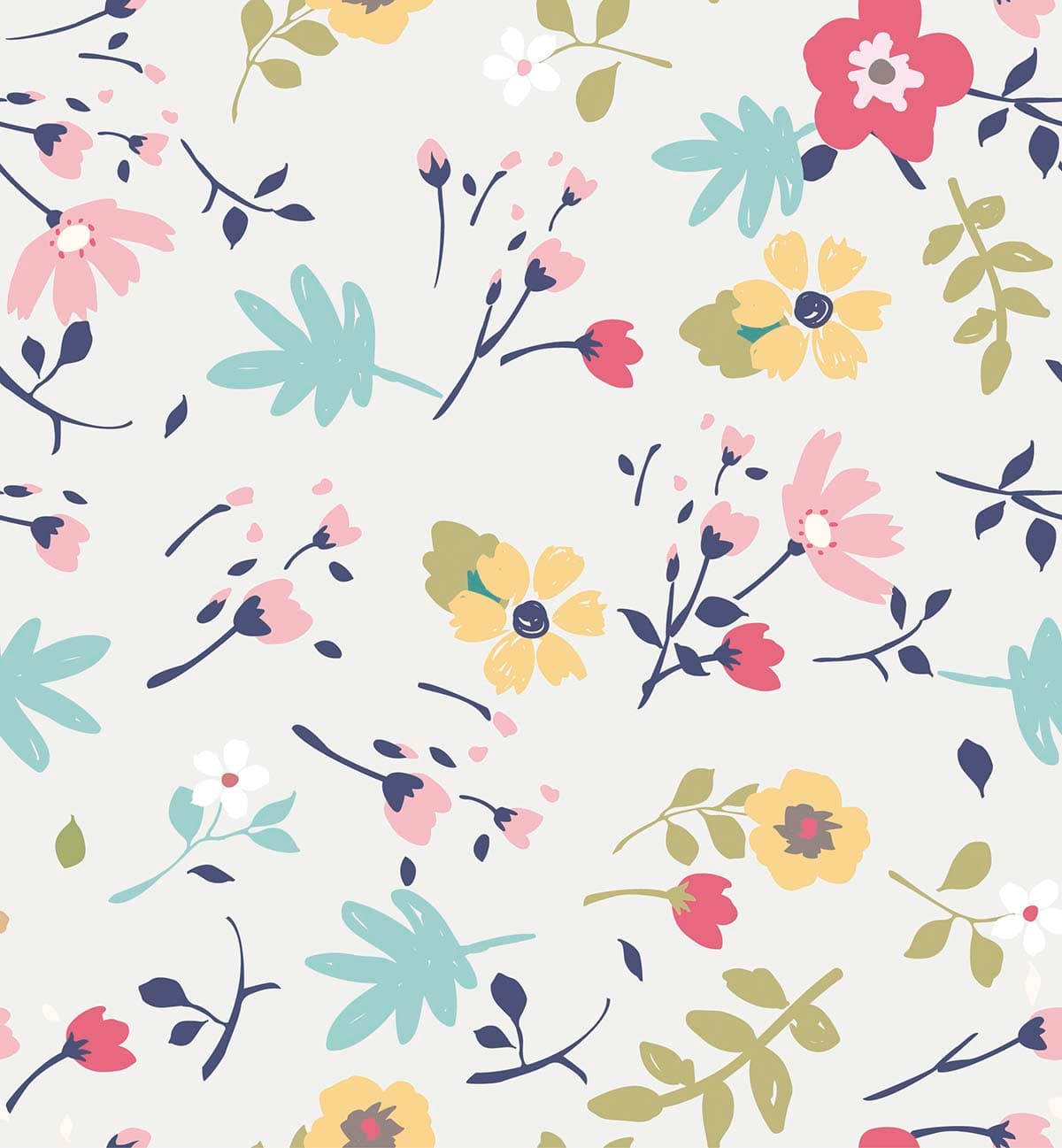 A Floral Motifs Design Wallpaper pattern detail