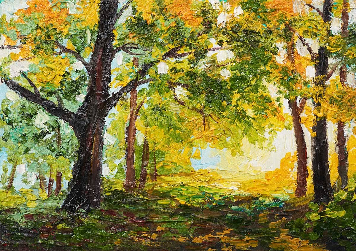 Yellow Green Leaf Trees Nature Landscape wallpaper pattern detail