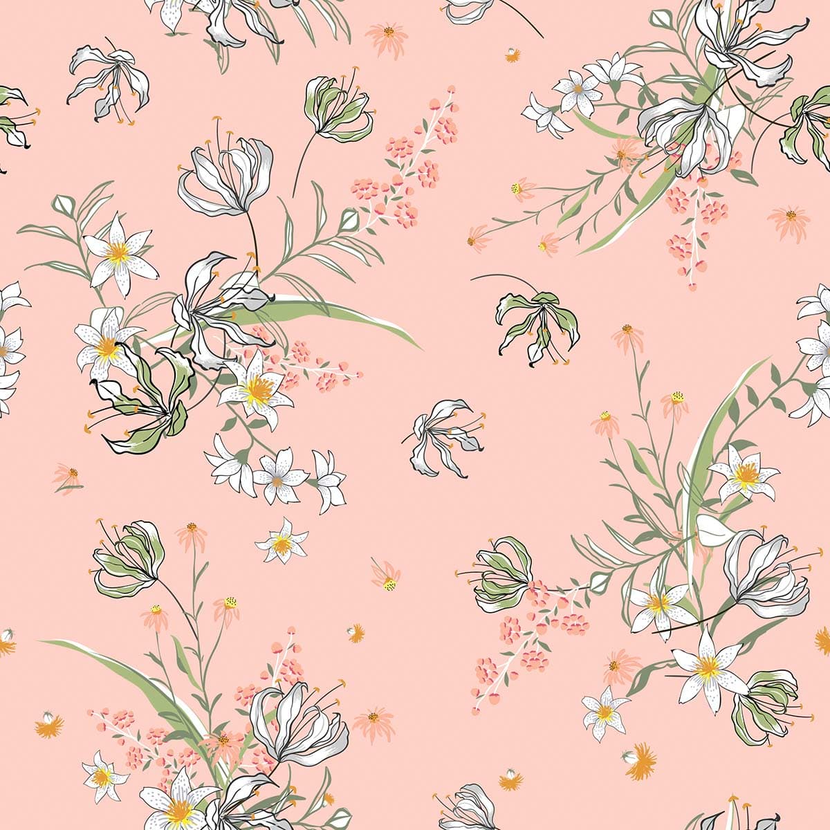 Subtle Floral Pattern Wallpaper pattern detail