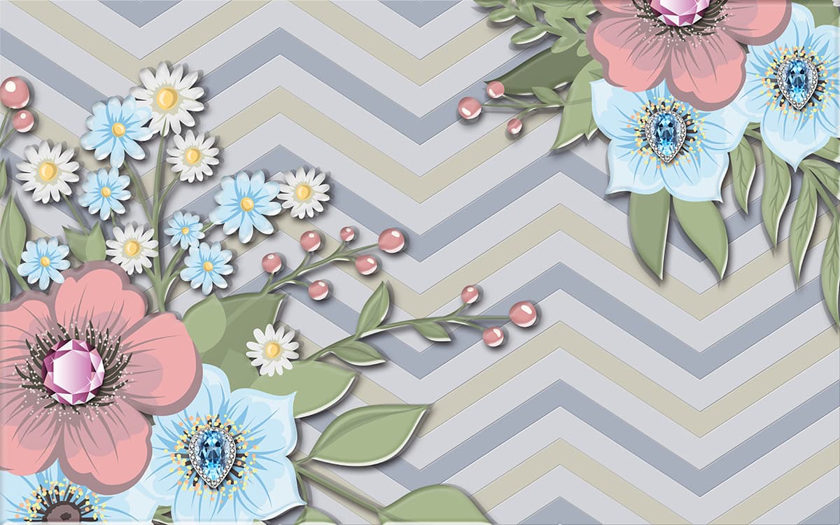 Detailed Floral Close-Up Pattern Decorative Wallpaper pattern detail