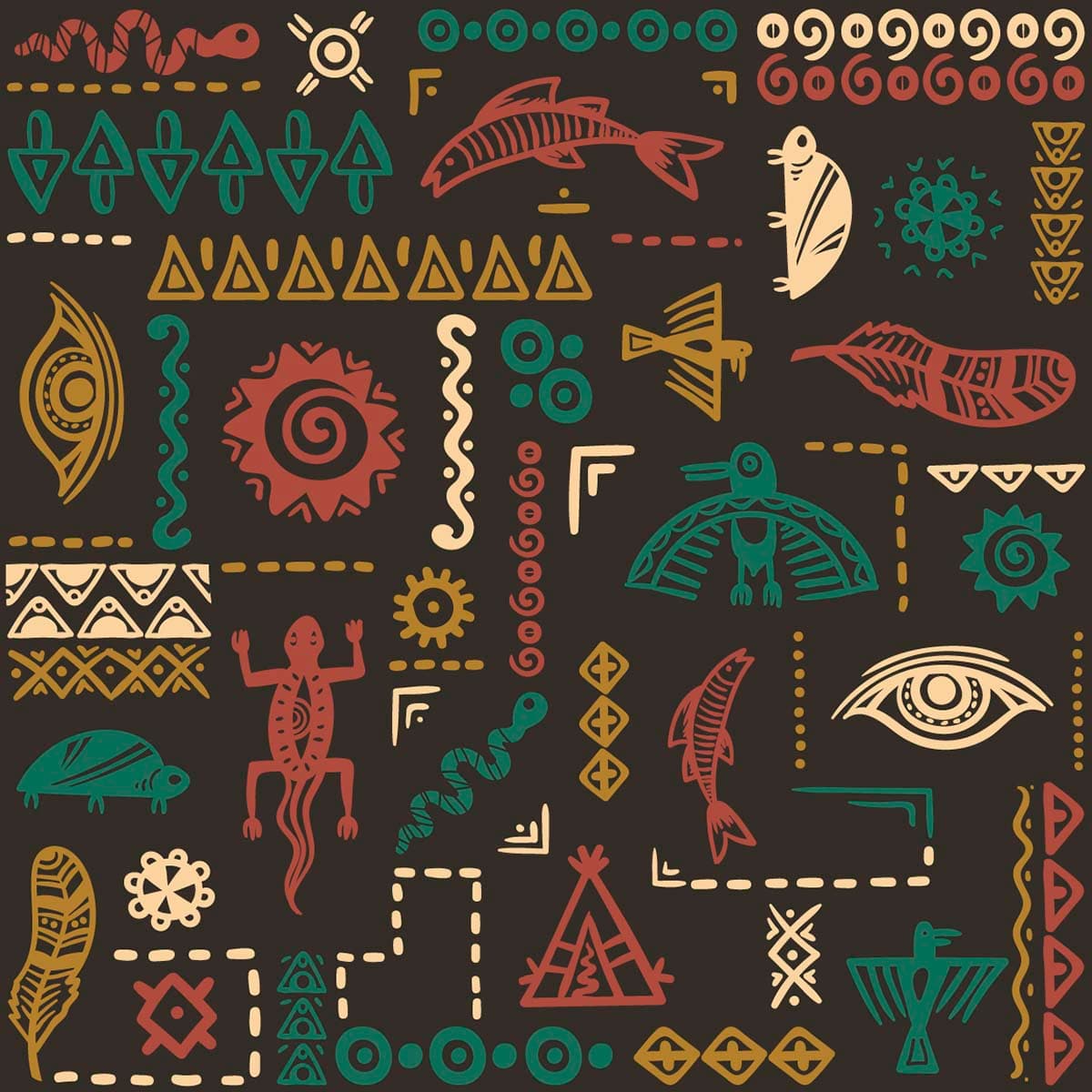 Ethnic Tribal Pattern Design for Walls wallpaper pattern detail