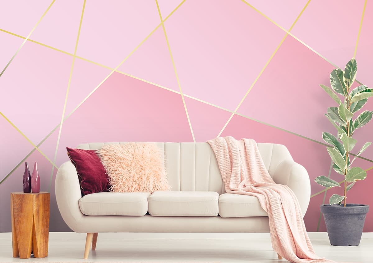 Elegant Rose Gold Pink Texture Background Wallpaper shown in a room