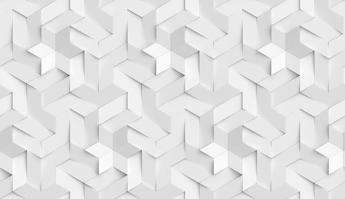 Elegant White 3D Cube Pattern Minimal Look Wallpaper pattern detail