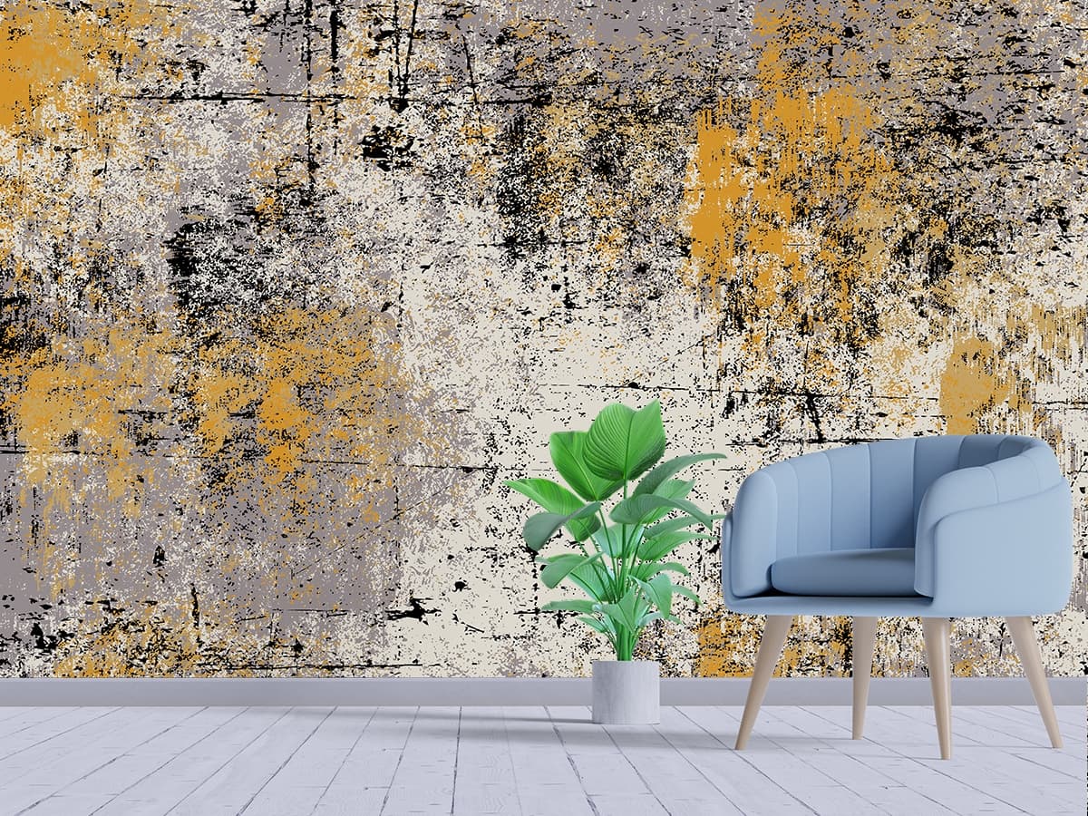 Minimal Wall Texture Close-Up Design Wallpaper shown in a room