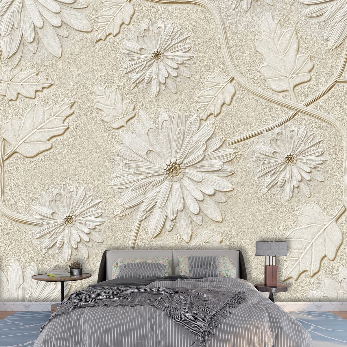 An Abstract Wallpaper Pattern for Wall shown in a room
