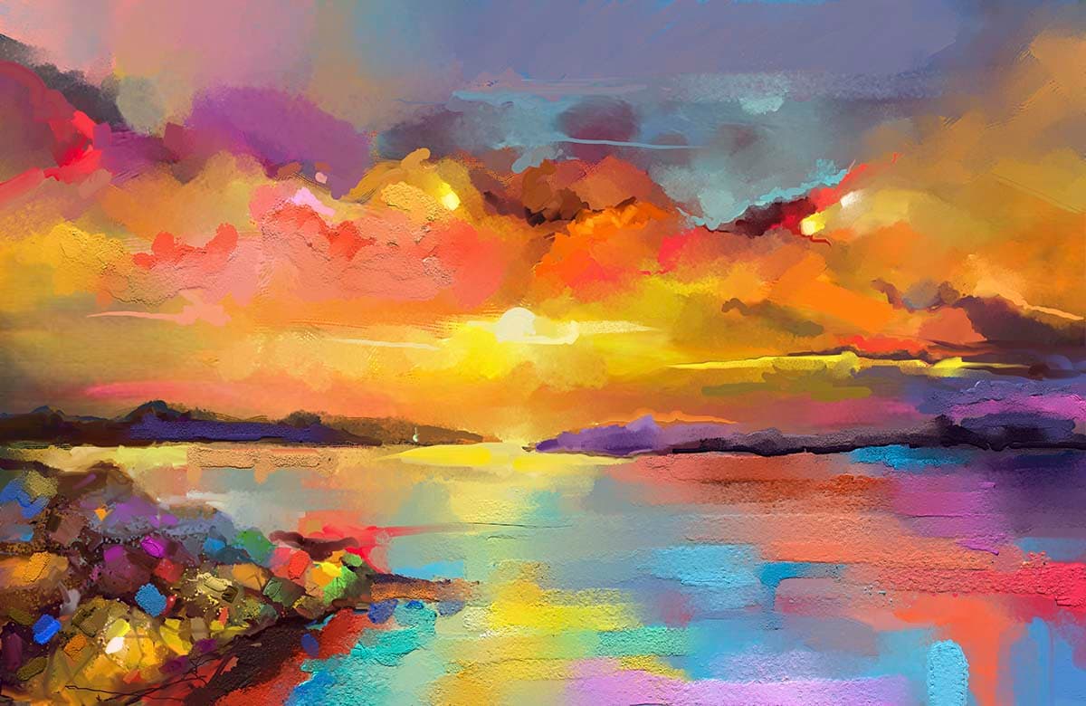 Abstract Colorful Sky and Water Scene wallpaper pattern detail
