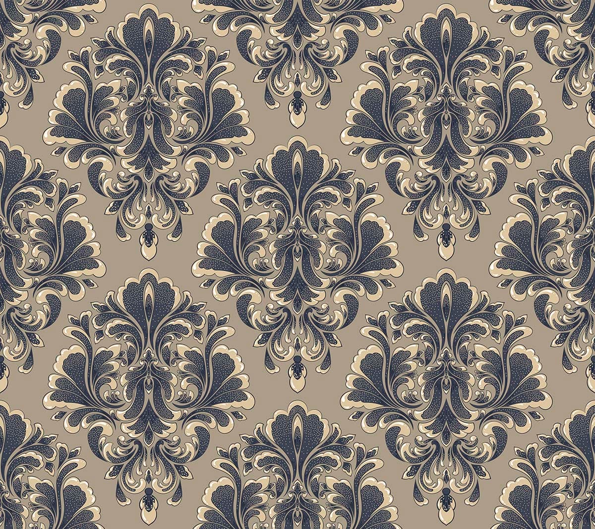 A pattern of blue and white floral designs pattern detail