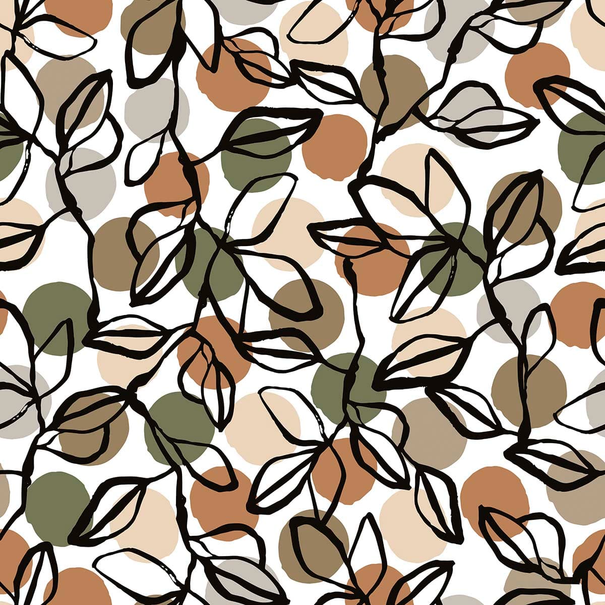 Attractive Leaves Design Wallpaper Mural pattern detail