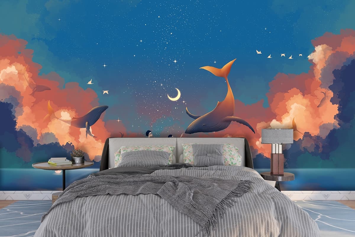 Fantasy Dream World Wallpaper Mural shown in a room
