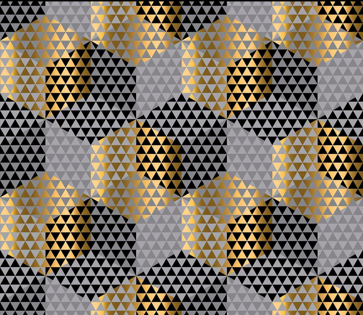A Pattern of Black and Gold Triangles Geometric Luxury Wallpaper pattern detail