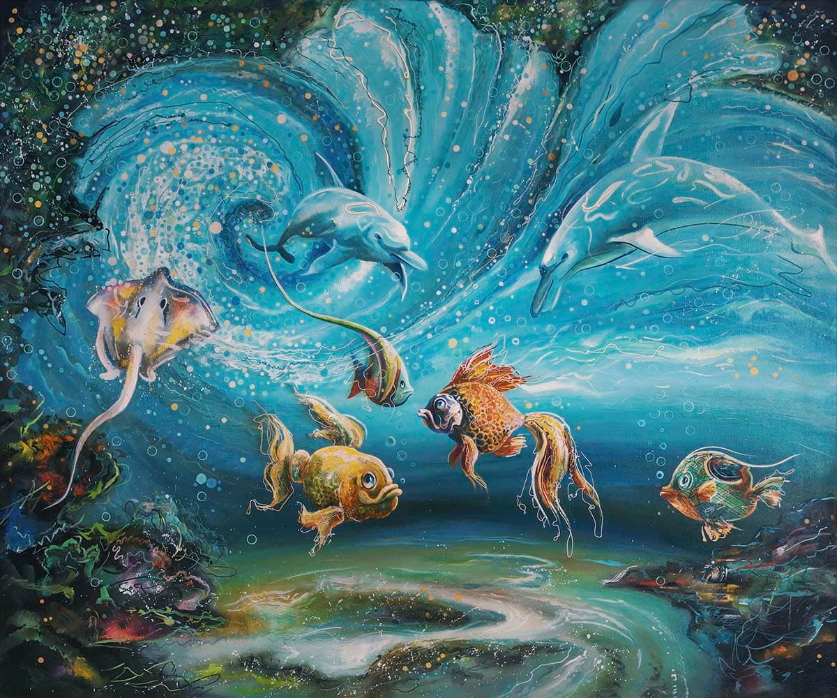 Mystic Ocean Current Wallpaper pattern detail