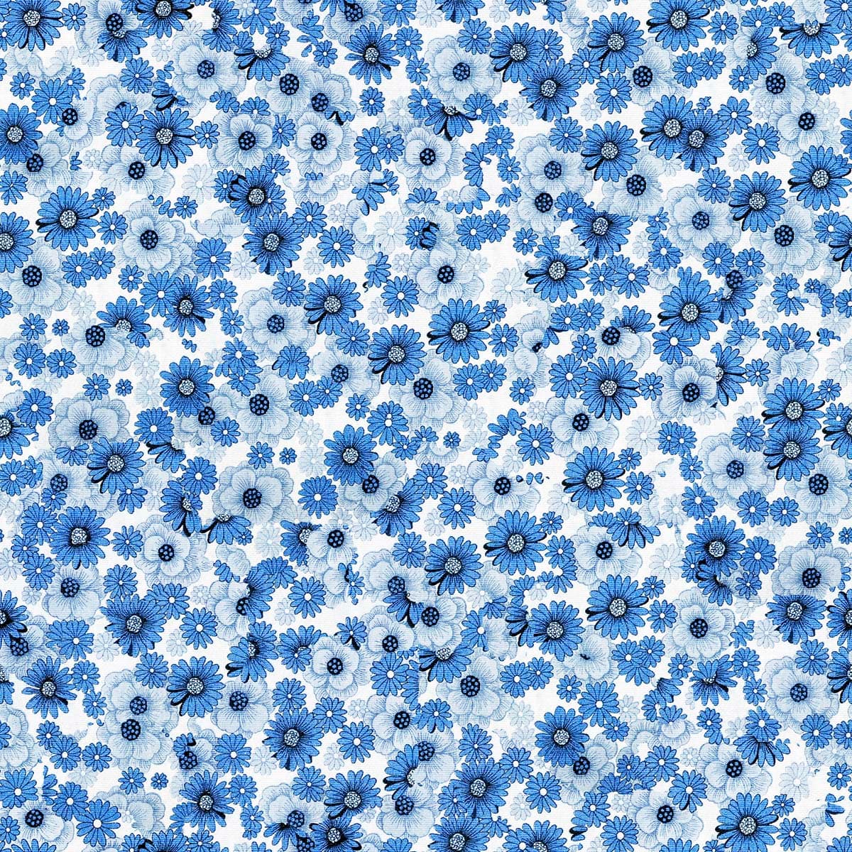 Elegant Blue Floral Pattern Wallpaper for Walls pattern detail