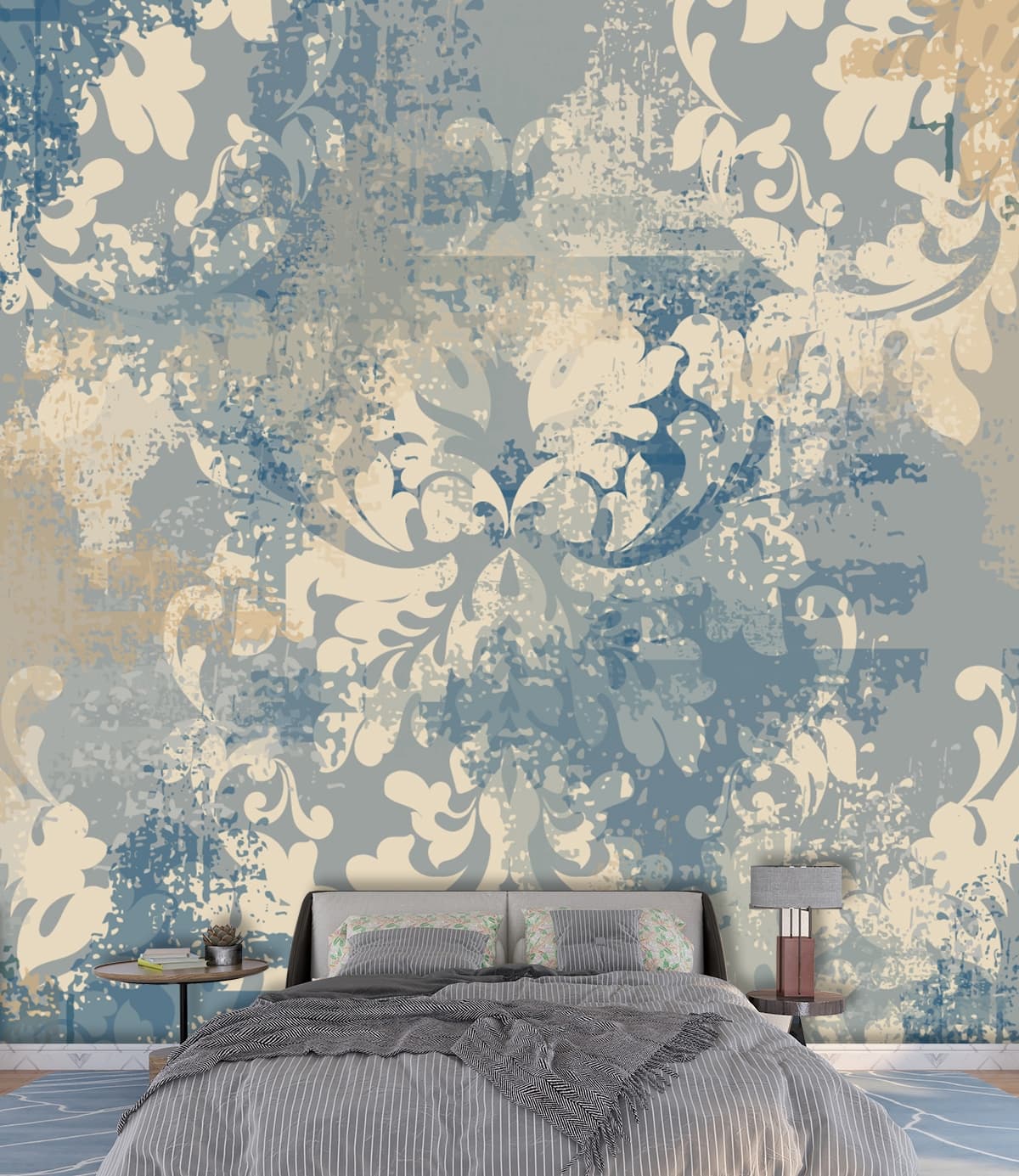 Floral Design Wallpaper Mural Pattern shown in a room