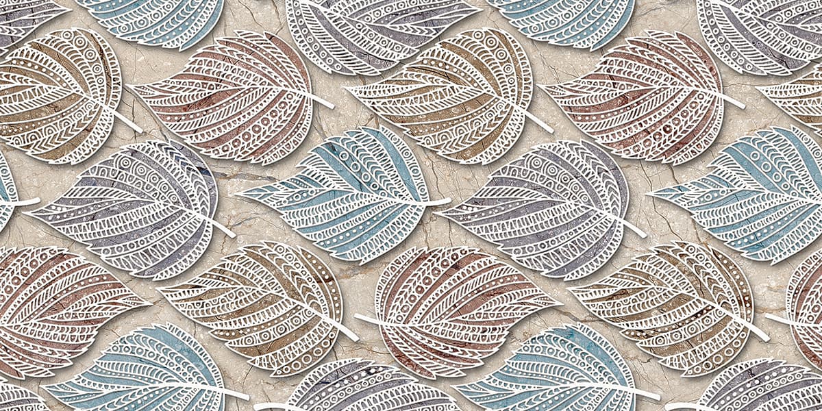 Marble Surface Leaf Pattern Luxury Wallpaper pattern detail