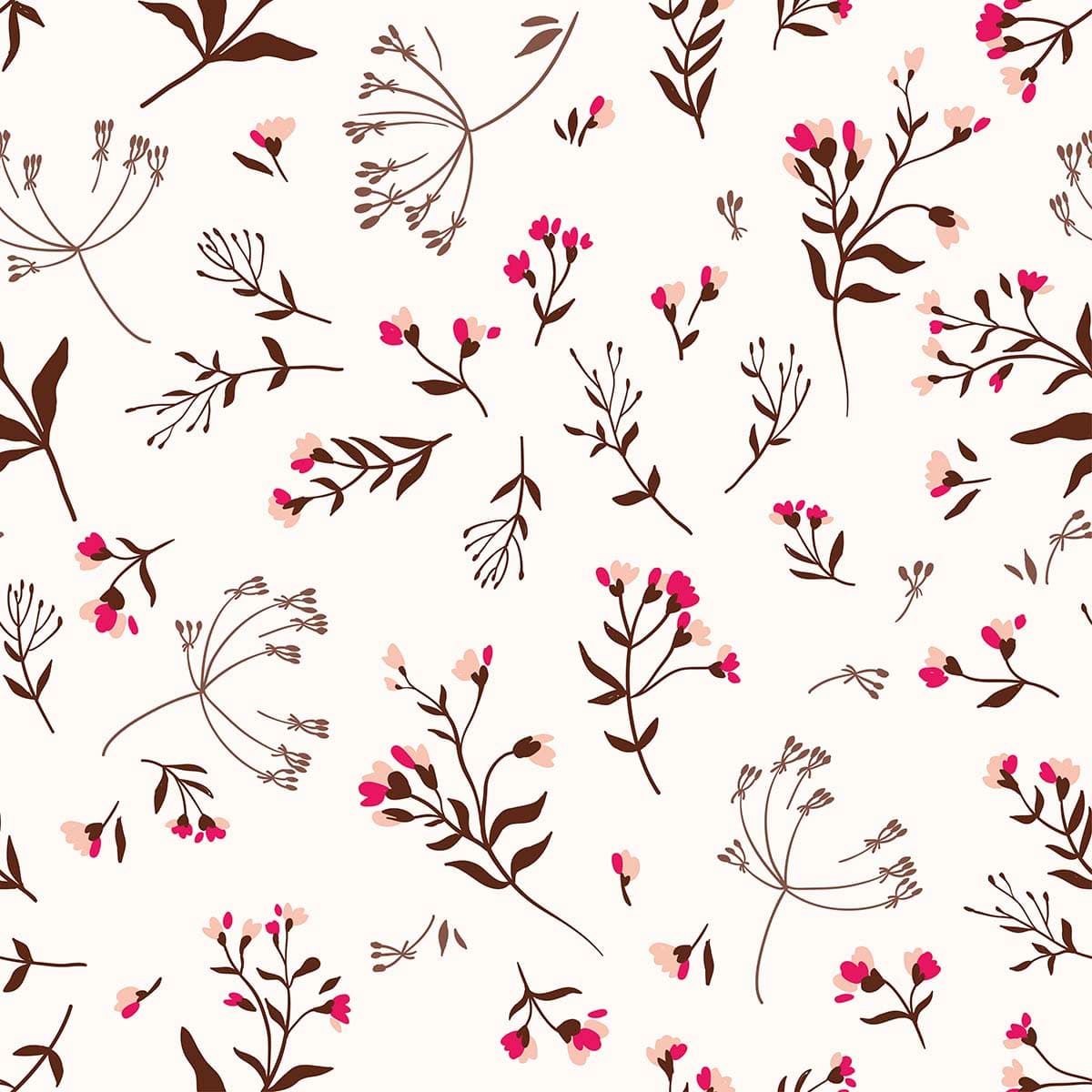 A Blushing Floral Design Wallpaper Mural pattern detail