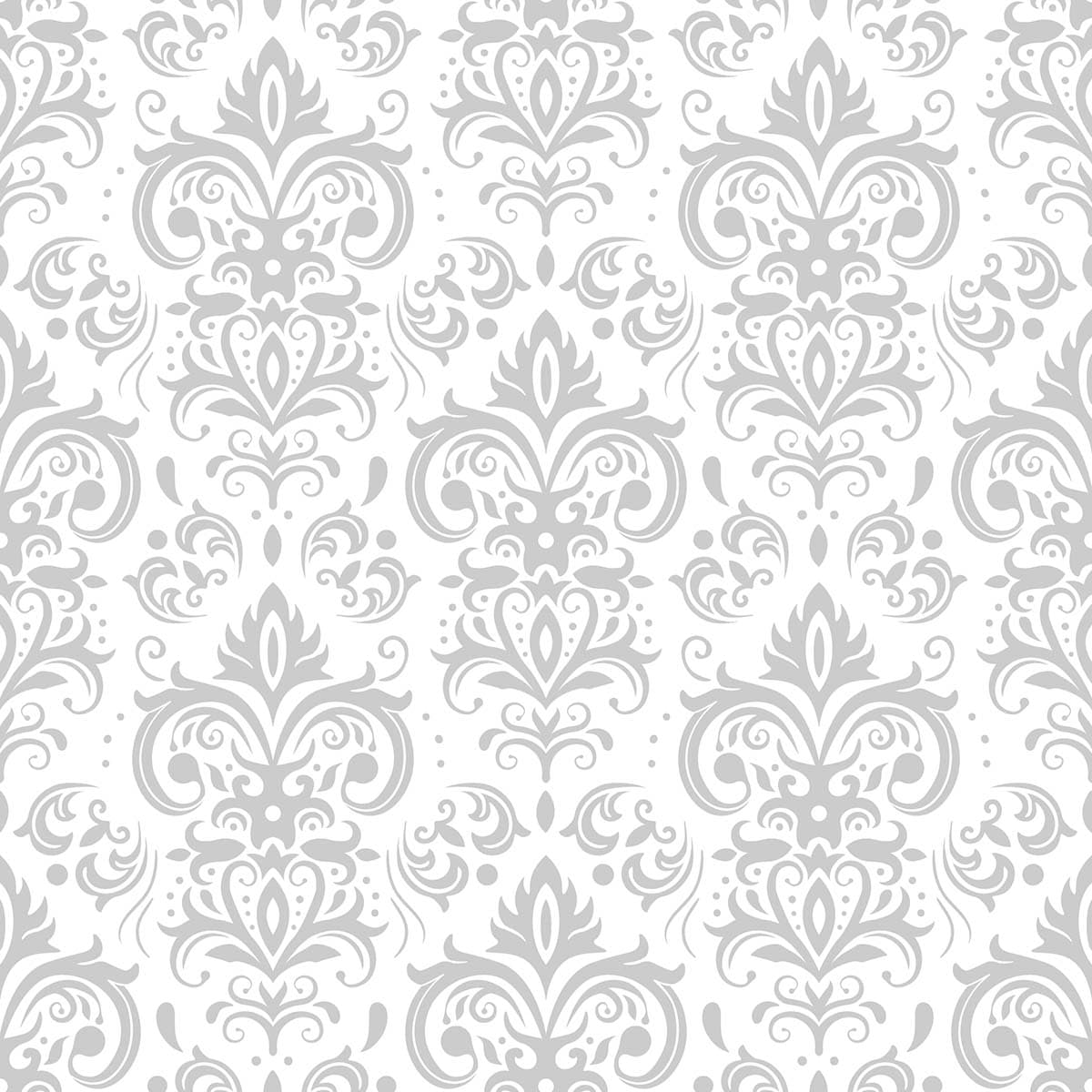 Royal White & Grey Vintage Pattern Wallpaper pattern detail
