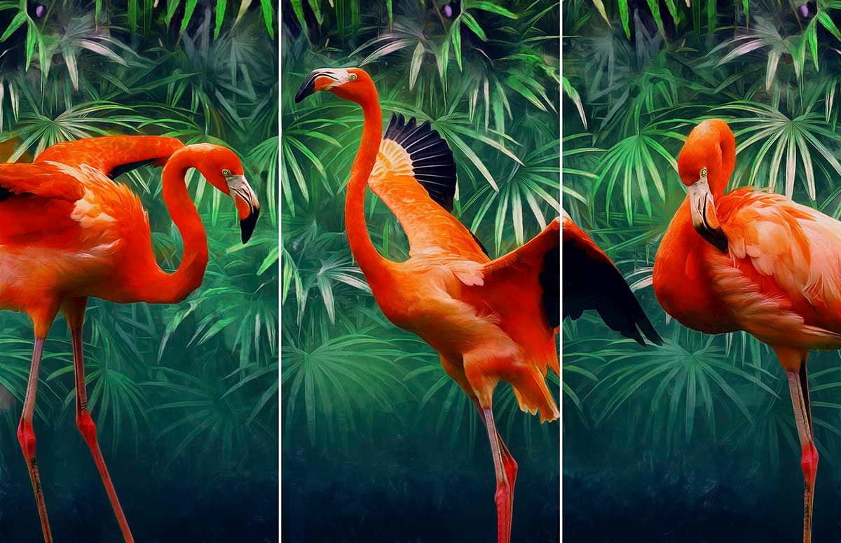 Red Flamingo Wallpaper for Walls pattern detail