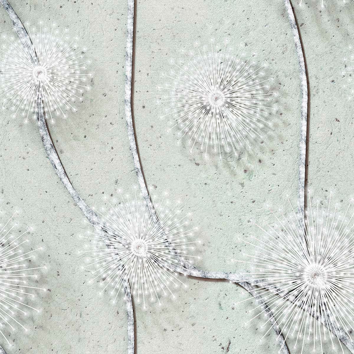 A white flower design on a white surface pattern detail