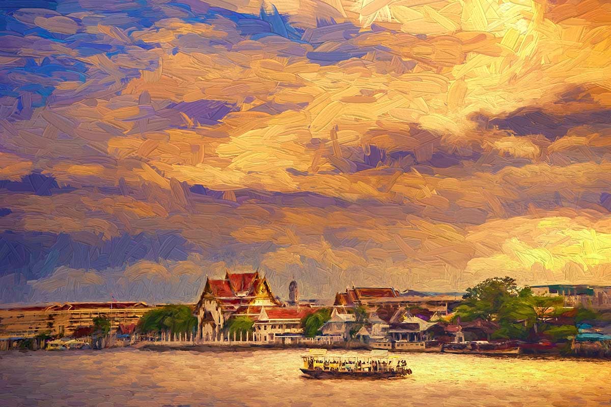 Beautiful Wallpaper of Boat on Water pattern detail