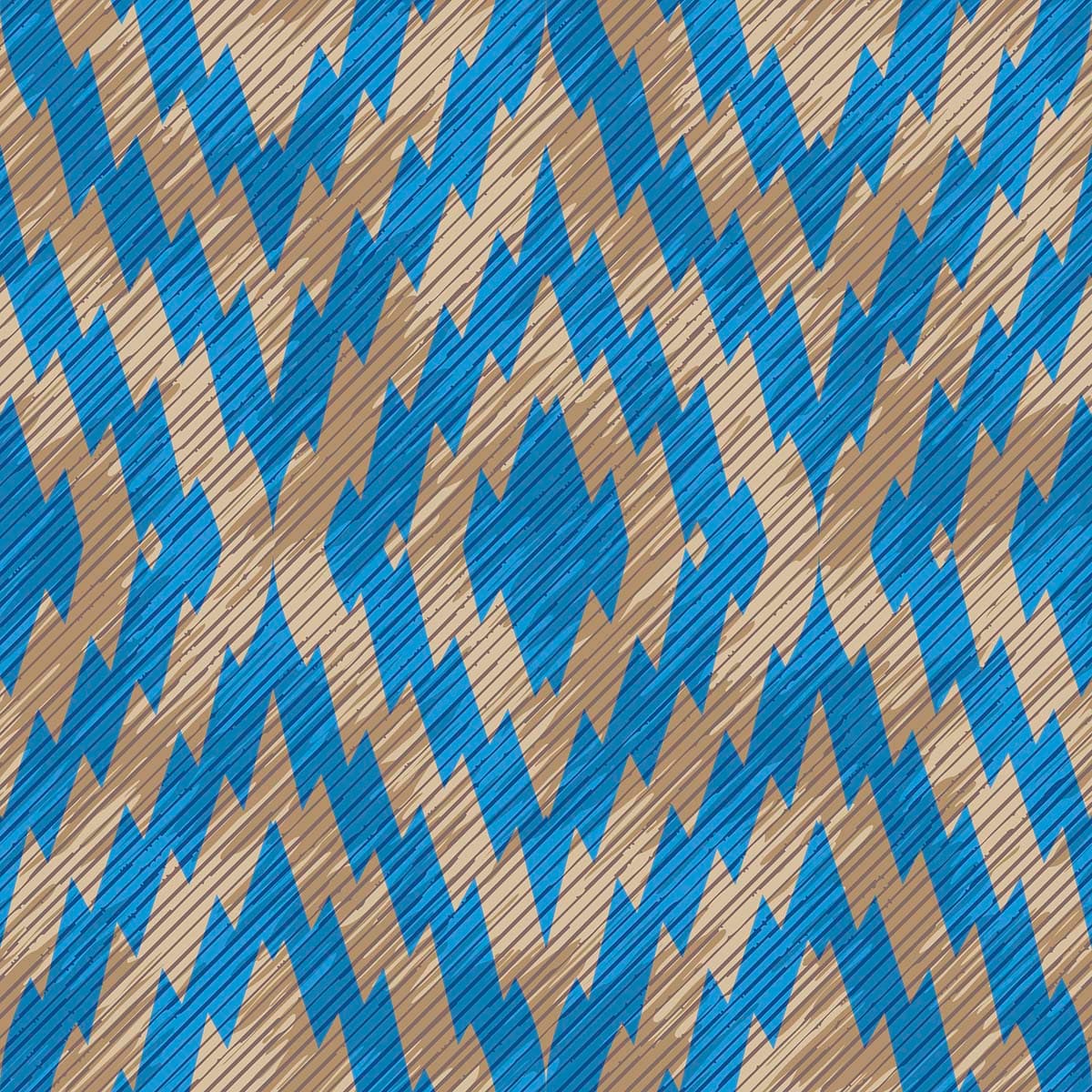 Blue and Tan Zigzag Pattern Wallpaper for Walls pattern detail