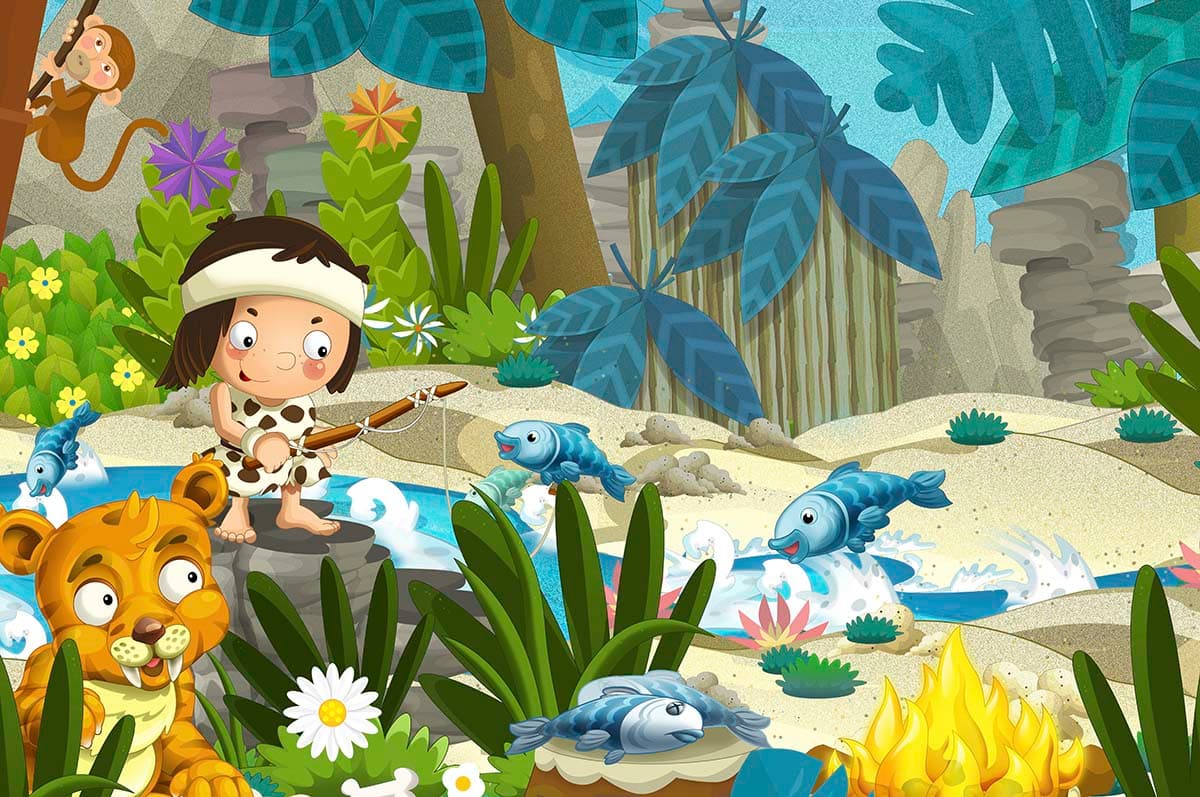 Little Jungle Explorer Wallpaper pattern detail