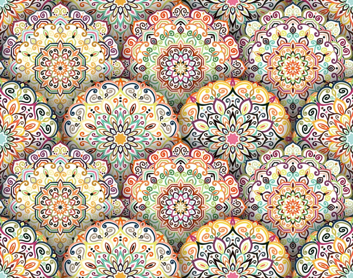 A group of colorful circular designs pattern detail