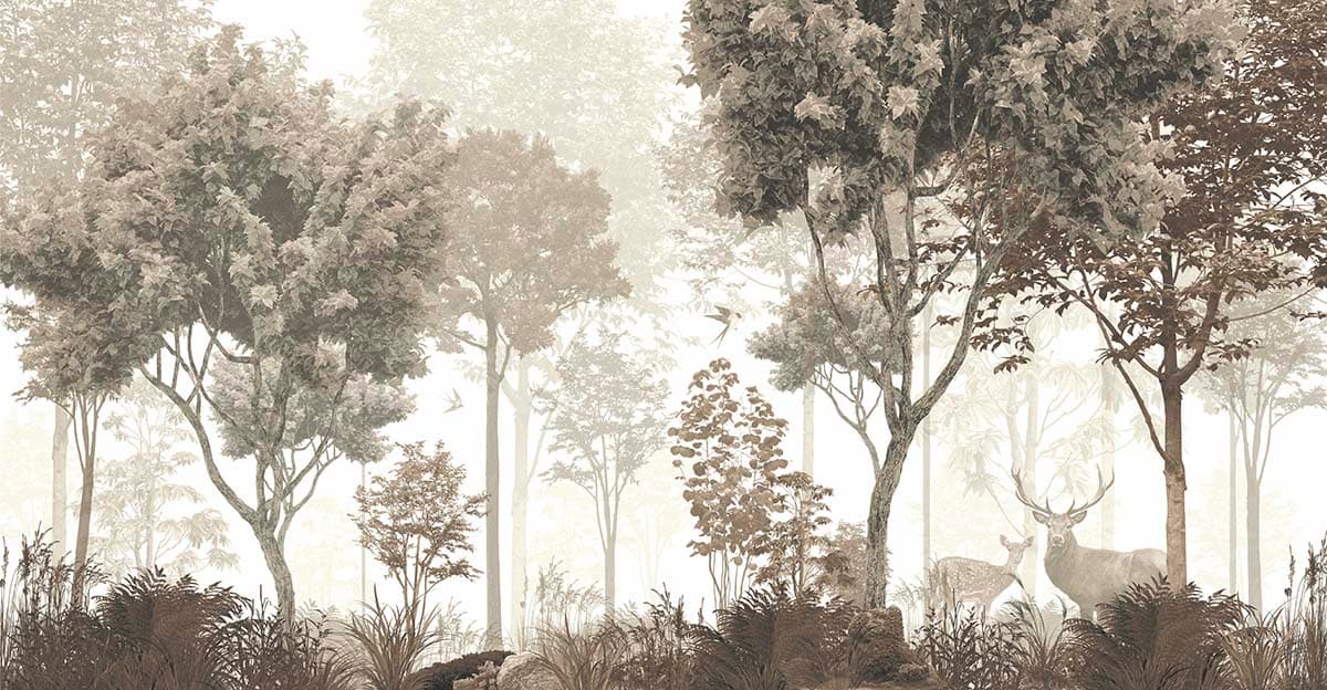 Ghazal, Beautiful Deer in Enchanting Jungle Wallpaper pattern detail