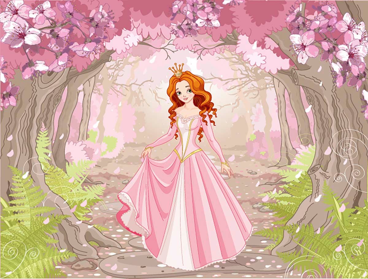 Enchanted Blossom Princess Wallpaper pattern detail