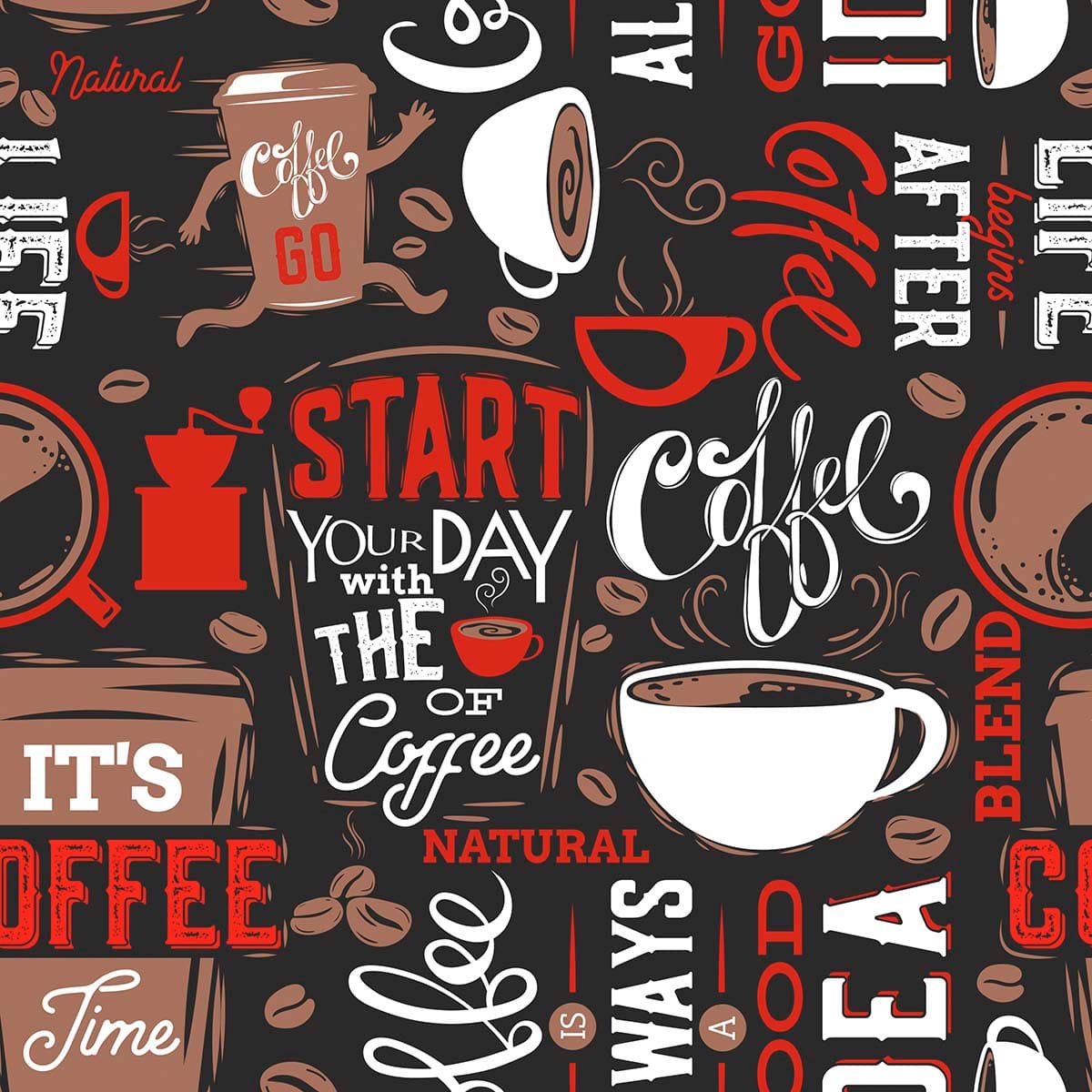Cafe Interior Wallpaper pattern detail