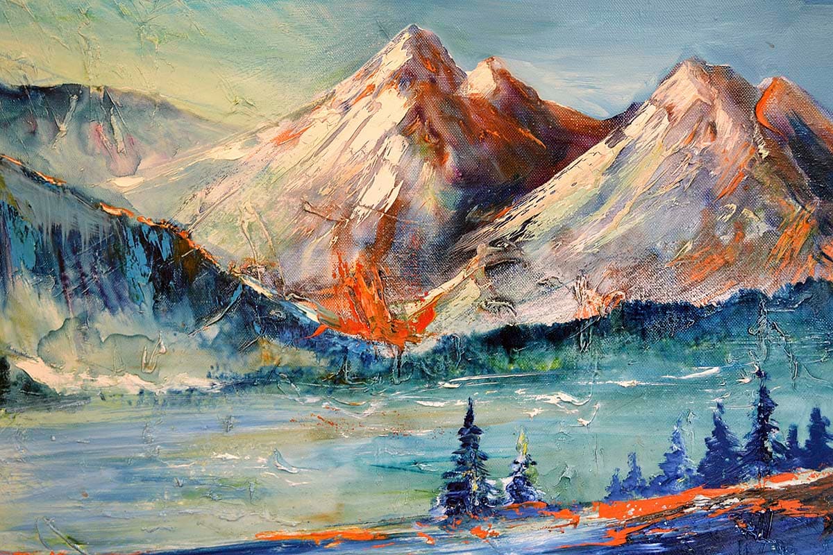 Premium Scenic Mountain Range Nature Wallpaper pattern detail